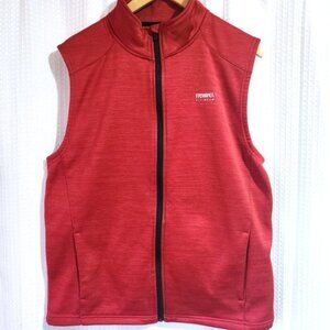 Running Room Fit Wear Thermal Vest Large Red Full Zip Reflective logos Pockets